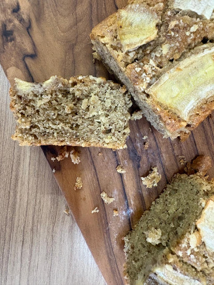 Banana Walnut Millet Cake — made with jowar and almond flour, no refined flour, no refined sugar, no refined oil.