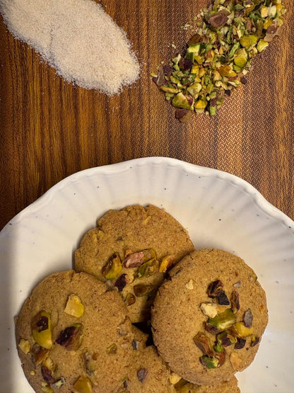 Pistachio Nankhatai – Whole Wheat, Besan & Desi Ghee Shortbread