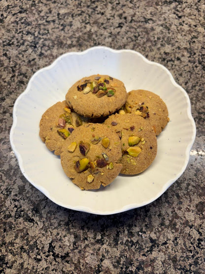 Pistachio Nankhatai – Whole Wheat, Besan & Desi Ghee Shortbread