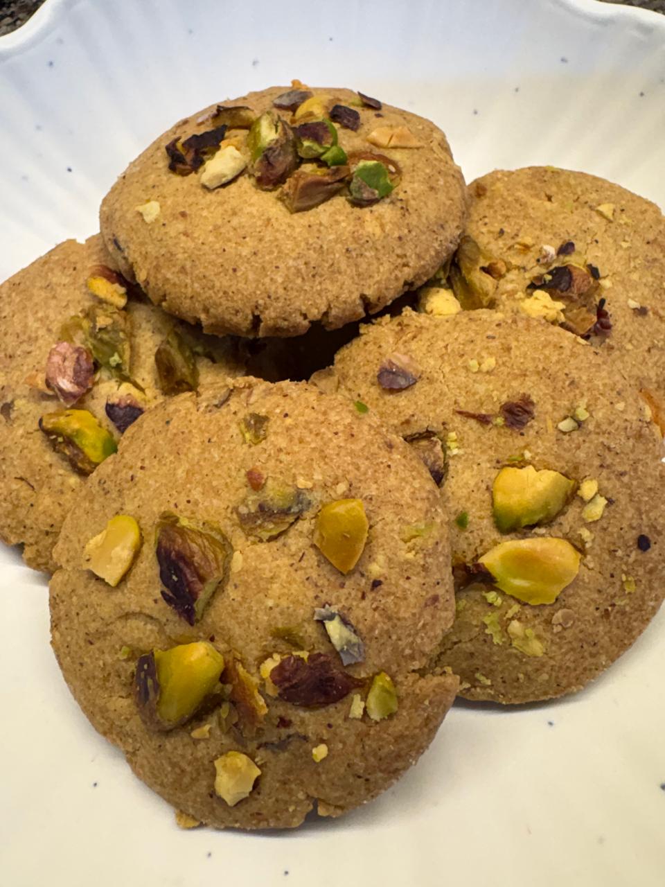 Pistachio Nankhatai – Whole Wheat, Besan & Desi Ghee Shortbread