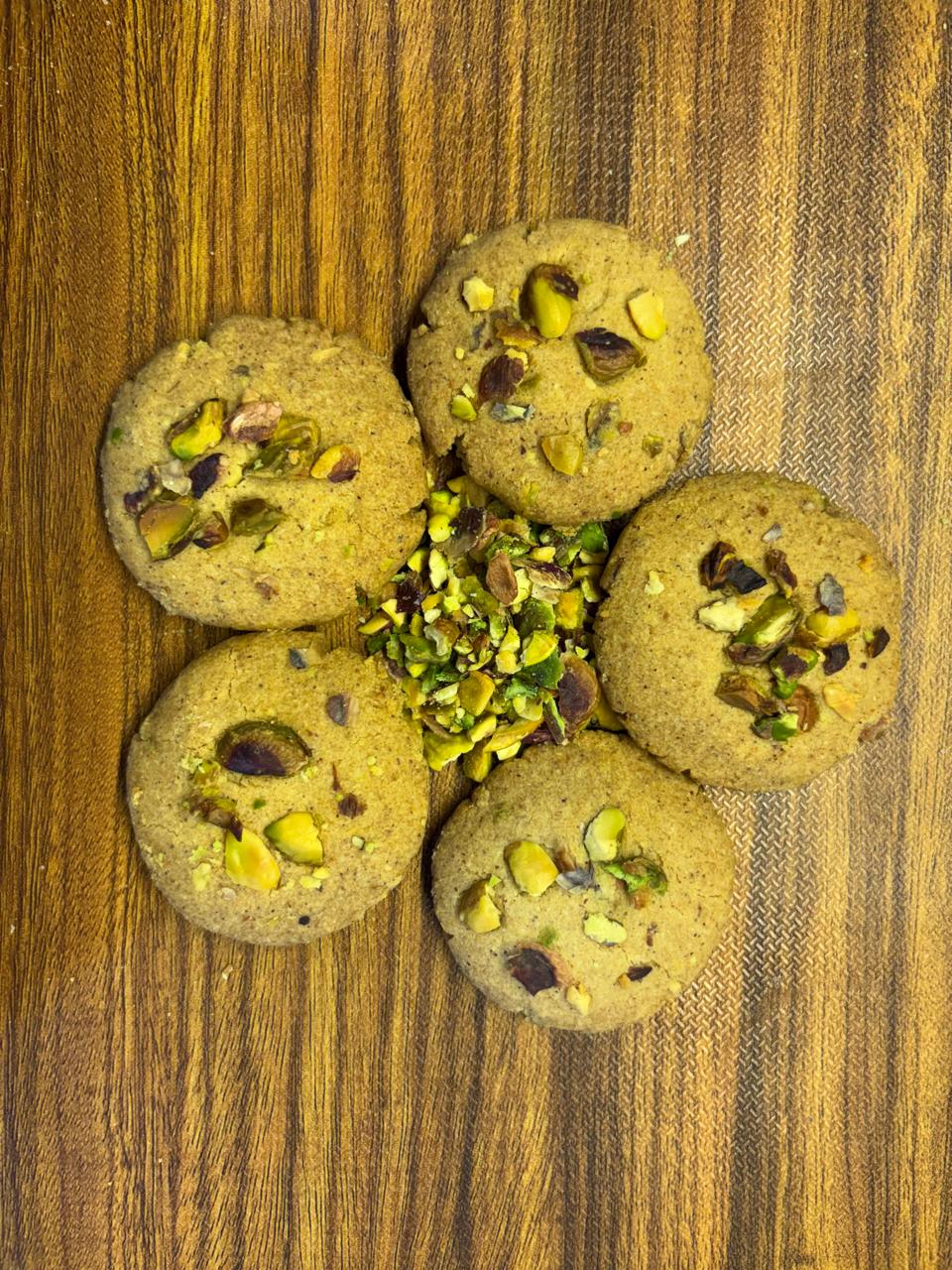 Pistachio Nankhatai – Whole Wheat, Besan & Desi Ghee Shortbread