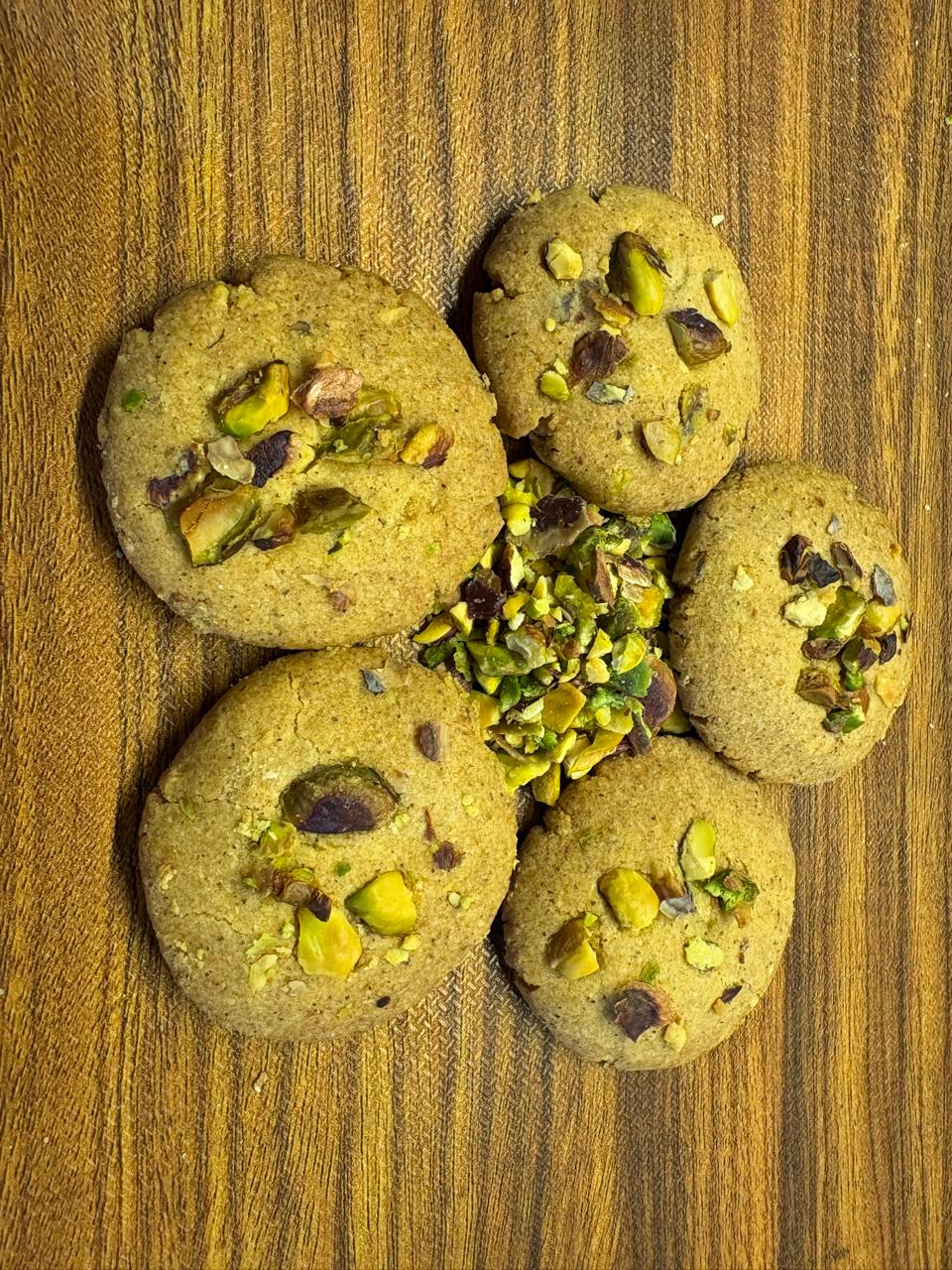 Pistachio Nankhatai – Whole Wheat, Besan & Desi Ghee Shortbread
