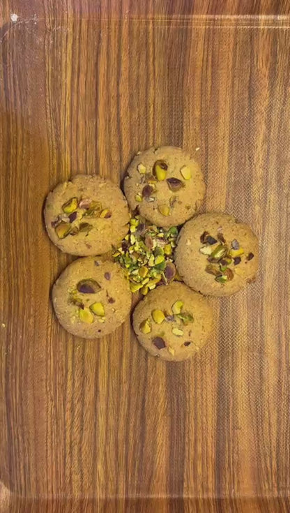 Pistachio Nankhatai – Whole Wheat, Besan & Desi Ghee Shortbread